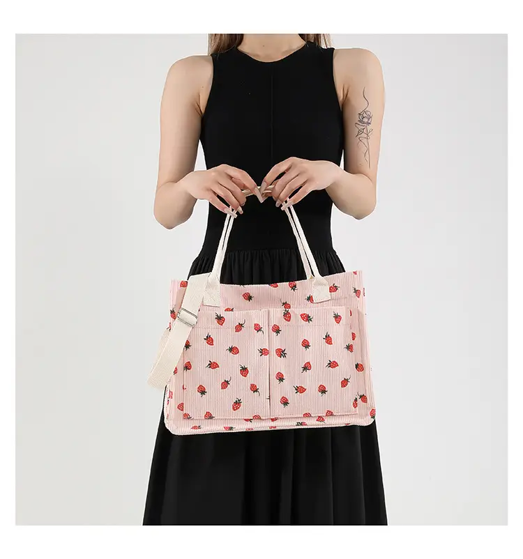 Large Capacity Beautiful Simple 2024 Spring New Arrival Portable Tote Bag Fashionable College Style Casual Personalized Shoulder Bag — feature 16