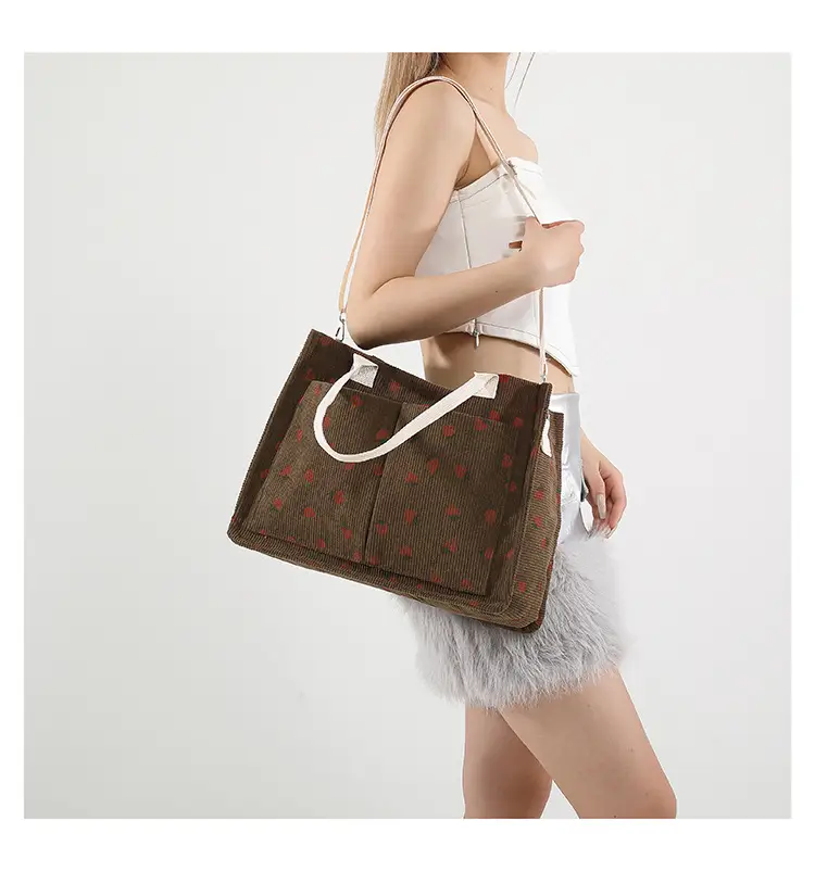 Large Capacity Beautiful Simple 2024 Spring New Arrival Portable Tote Bag Fashionable College Style Casual Personalized Shoulder Bag — feature 21