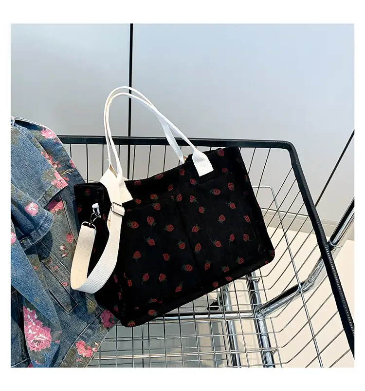 Large Capacity Beautiful Simple 2024 Spring New Arrival Portable Tote Bag Fashionable College Style Casual Personalized Shoulder Bag — feature 30