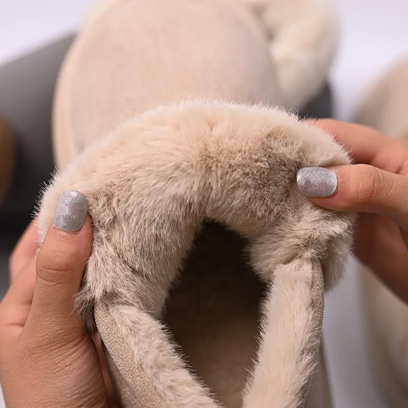 Thick-soled cotton slippers women's winter with fluff warm couples home indoor bag with snow boots men's outdoor cotton shoes