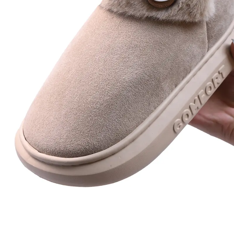 Thick-soled cotton slippers women's winter with fluff warm couples home indoor bag with snow boots men's outdoor cotton shoes