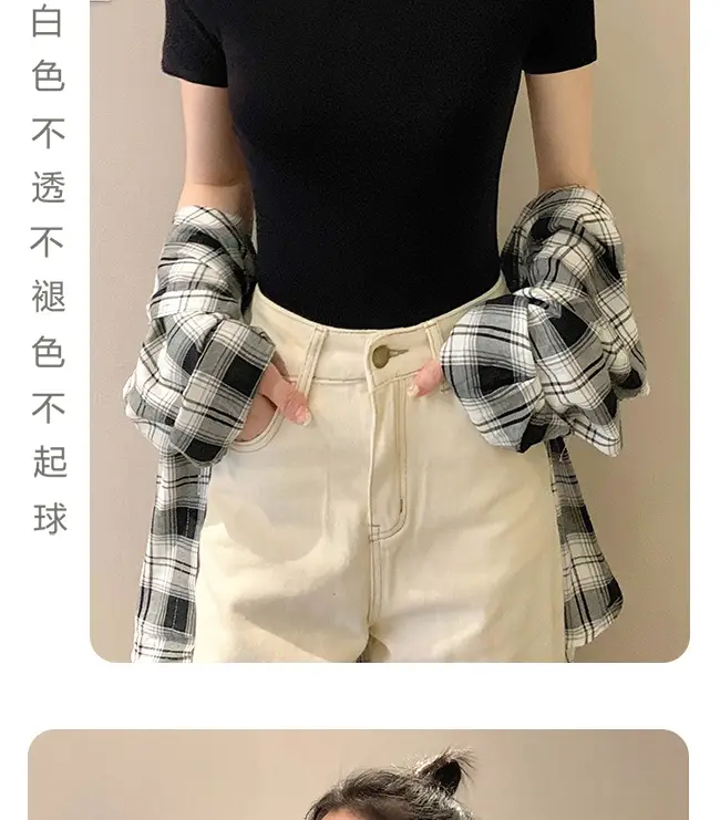 Modal Black Half-High Neck Short-Sleeved T-Shirt Women's Spring and Summer 2024 Ice Silk Mid-Neck Top Tight Half-Sleeve Base Shirt — feature 14