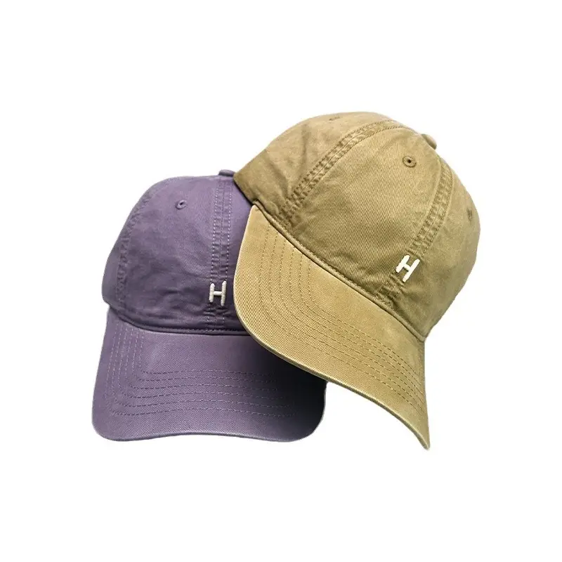 Gray Embroidered H-Back Baseball Cap for Men Women - Image 14