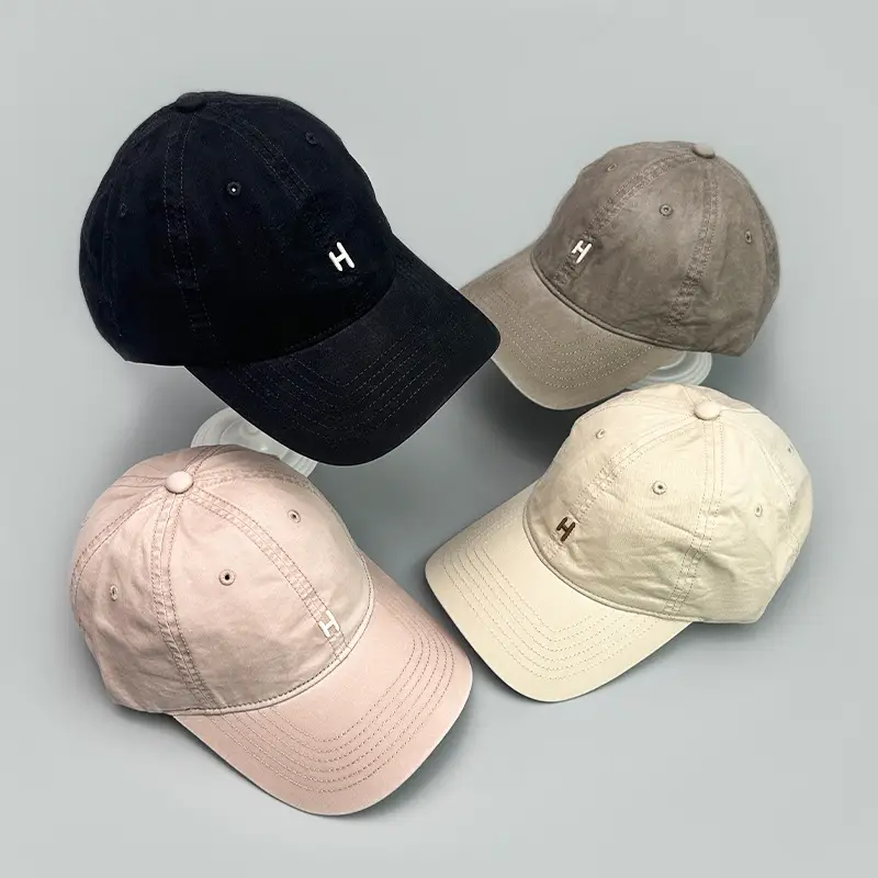 Gray Embroidered H-Back Baseball Cap for Men Women — feature 2