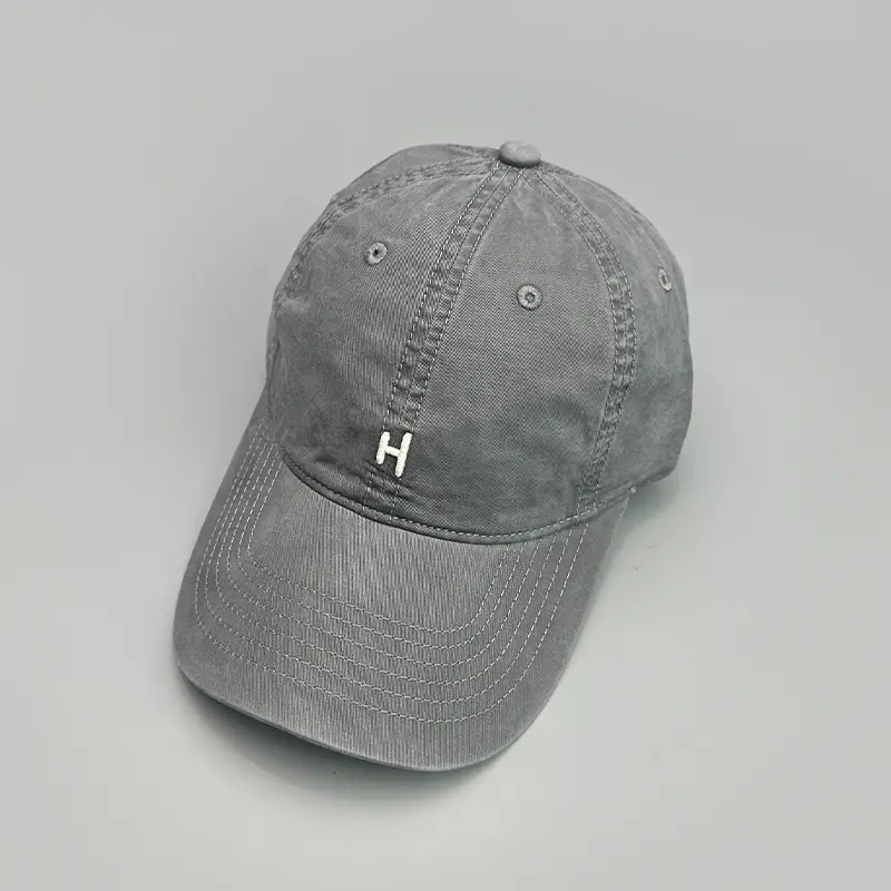 Gray Embroidered H-Back Baseball Cap for Men Women — feature 9