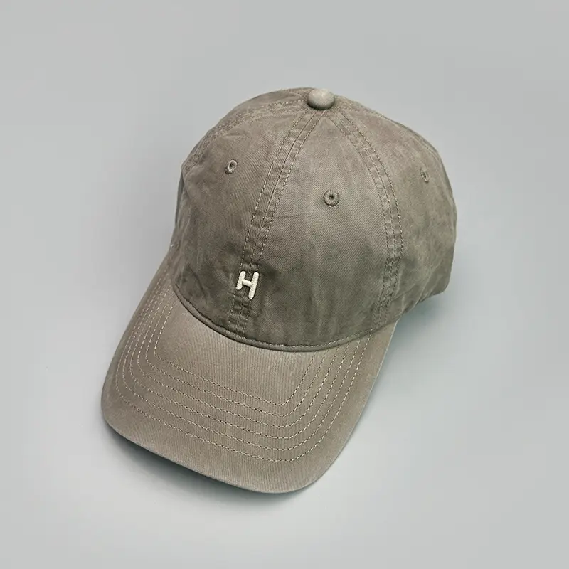 Gray Embroidered H-Back Baseball Cap for Men Women - Image 5