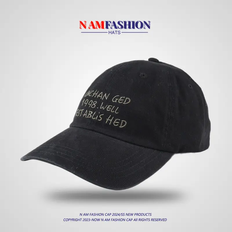 Women Black Embroidered Baseball Cap Sunshade