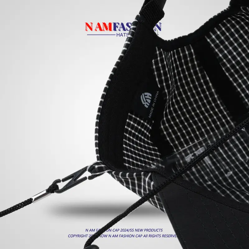 Plaid Hip-hop Lace-up Windproof Cap for Men — feature 7