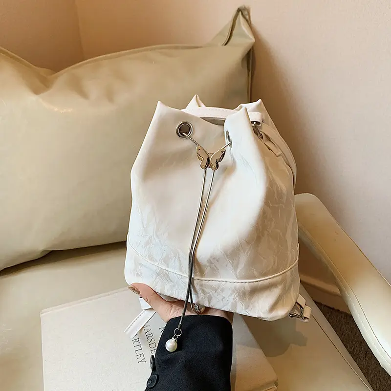 Green Drawstring Shoulder Bag for Women 2024