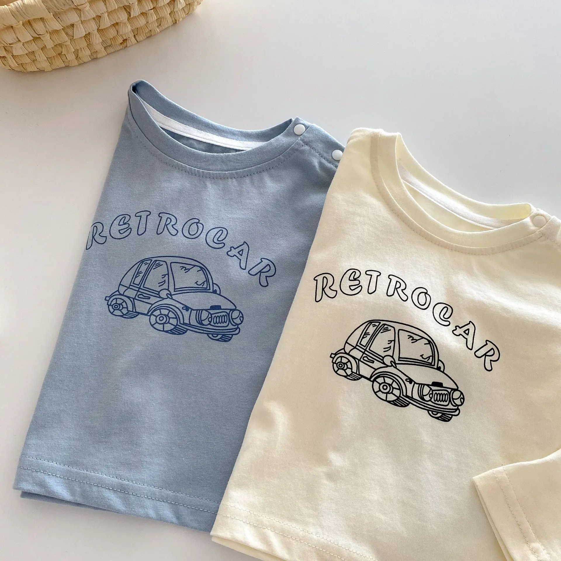 Baby Retro Car T-Shirt Cream 0-5Yr - Image 7