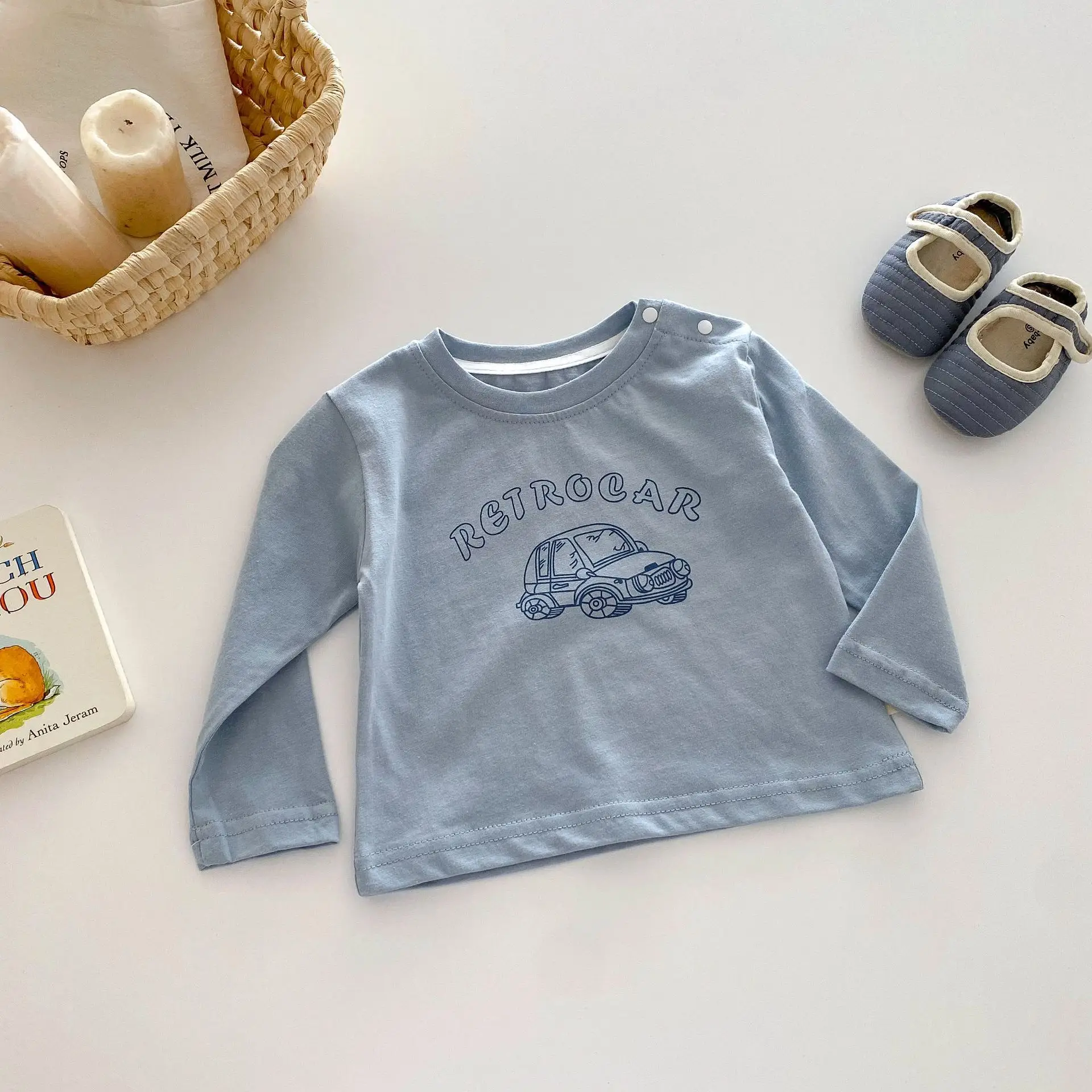 Baby Retro Car T-Shirt Cream 0-5Yr - Image 2