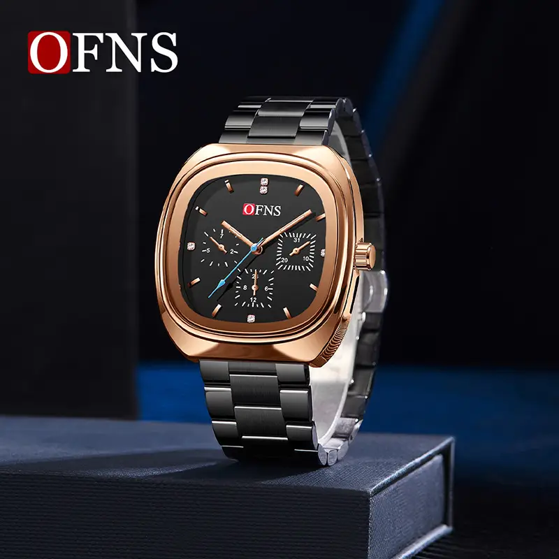 Ofns Square Silicone Quartz Watch for Men Women - Image 9