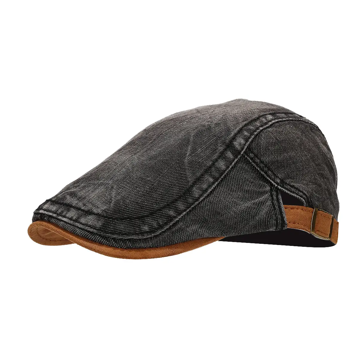 Denim Men Retro Brim Cap Grey Autumn Hat