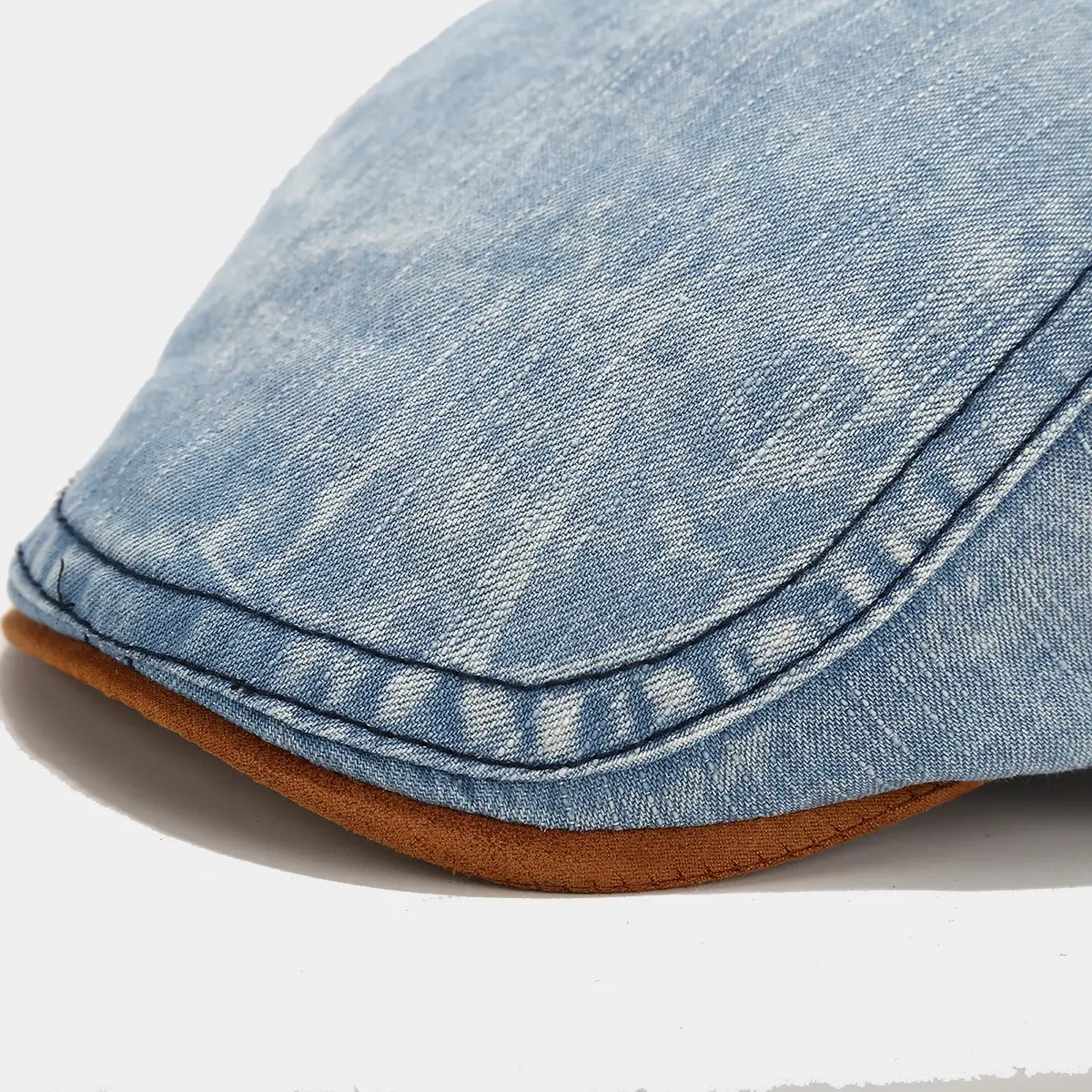 Denim Men Retro Brim Cap Grey Autumn Hat — feature 6