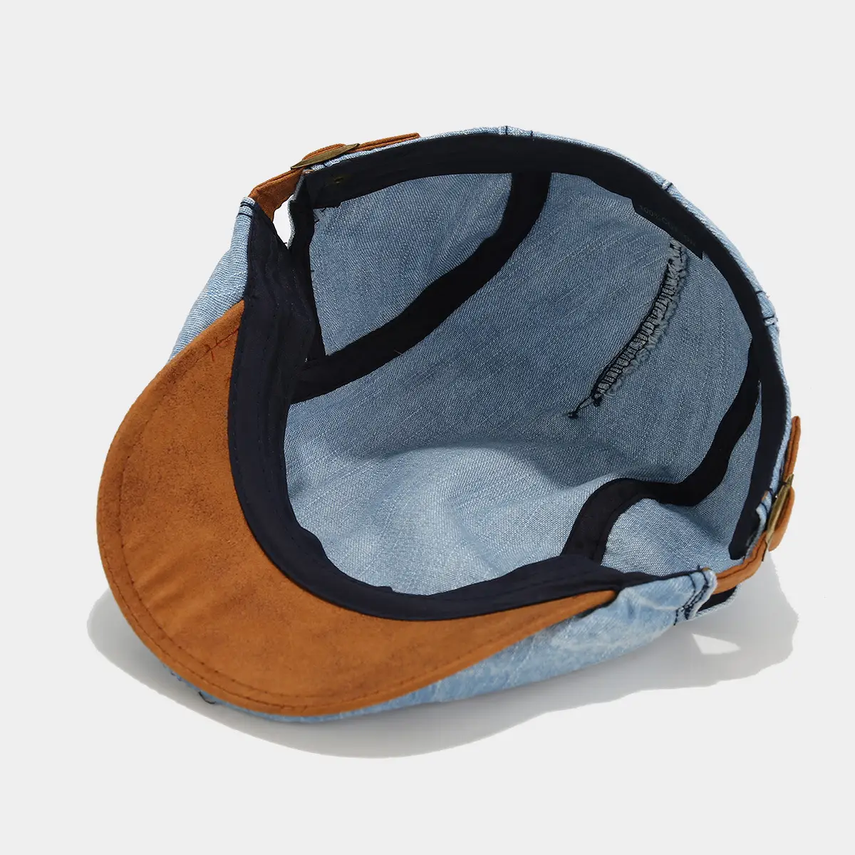 Denim Men Retro Brim Cap Grey Autumn Hat — feature 7