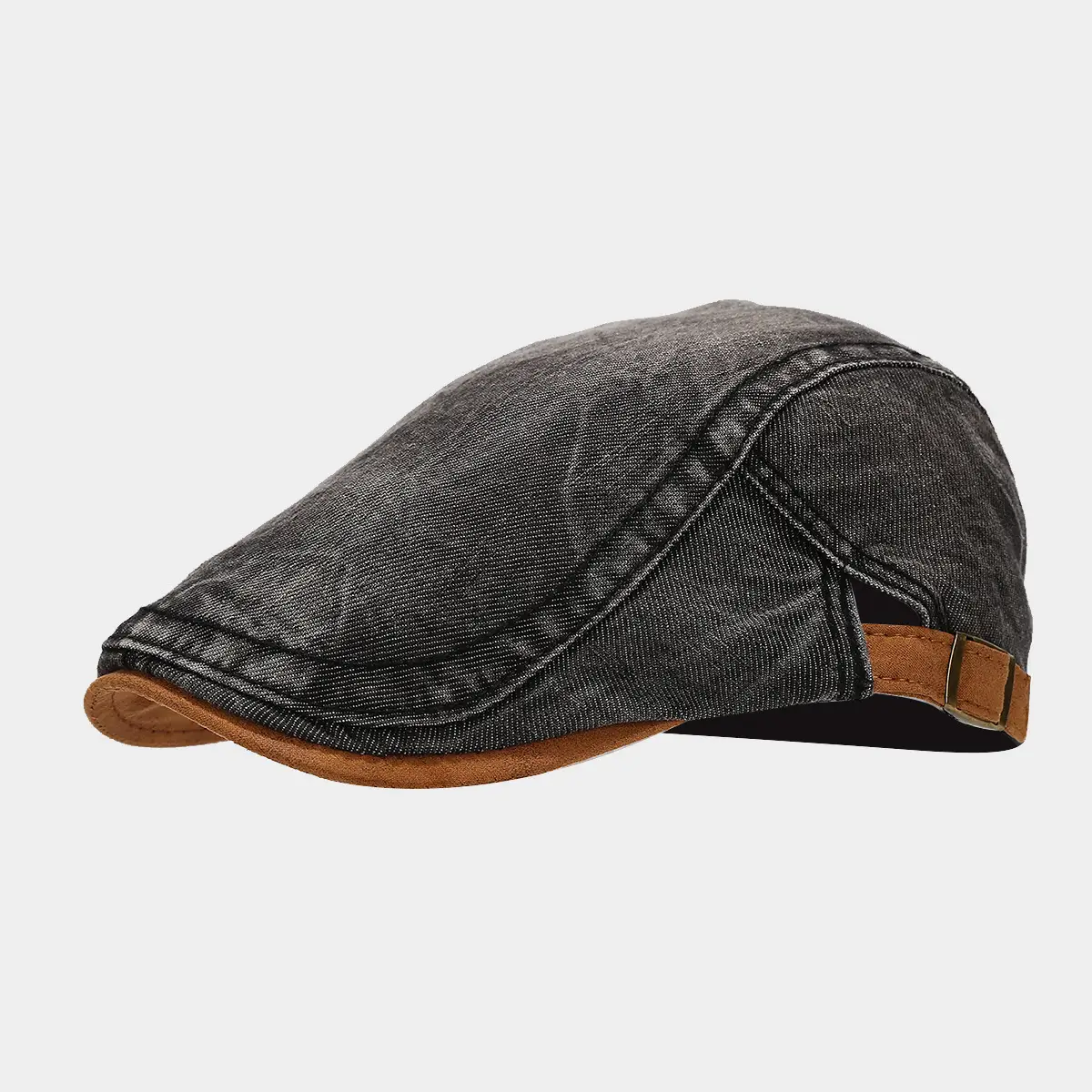 Denim Men Retro Brim Cap Grey Autumn Hat