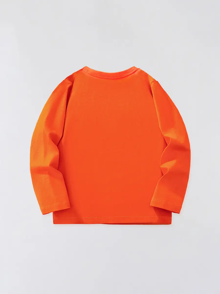 Kids Long Sleeve T-Shirt Orange Cartoon Pure Cotton - Image 3