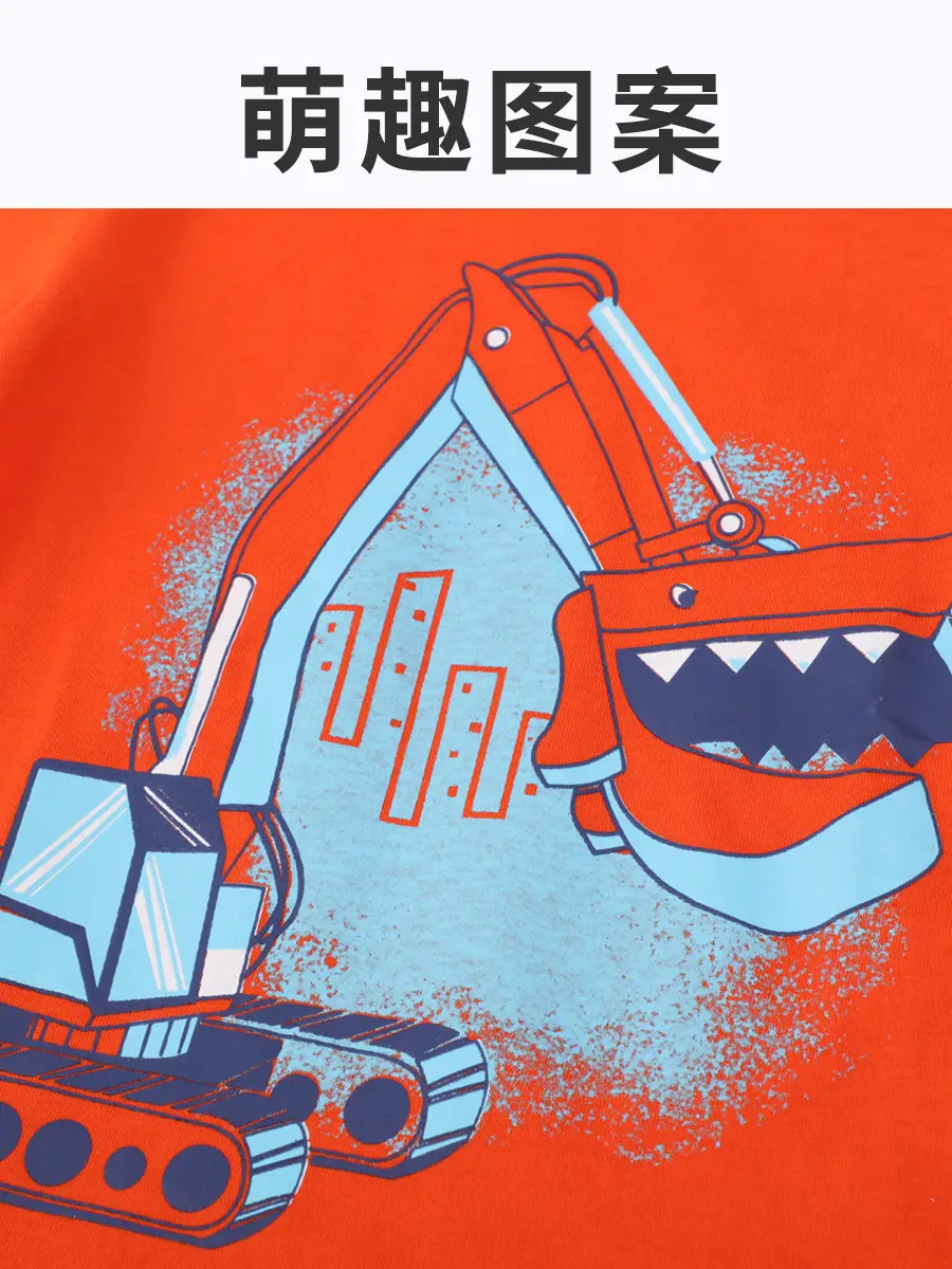 Kids Long Sleeve T-Shirt Orange Cartoon Pure Cotton - Image 4