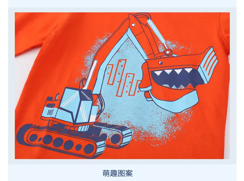 Kids Long Sleeve T-Shirt Orange Cartoon Pure Cotton — feature 11