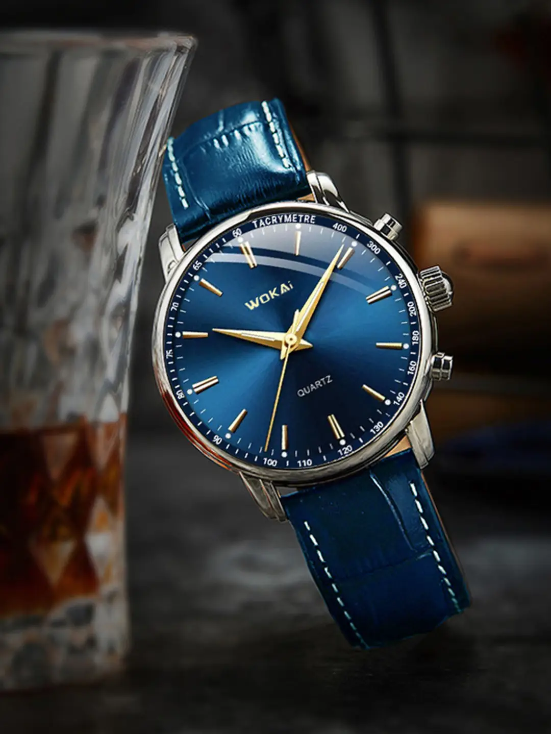 Source Factory New Model Wokai Business Watch Quartz Sports Watch Men's Casual Leather Strap Watch Wholesale in Stock — feature 9