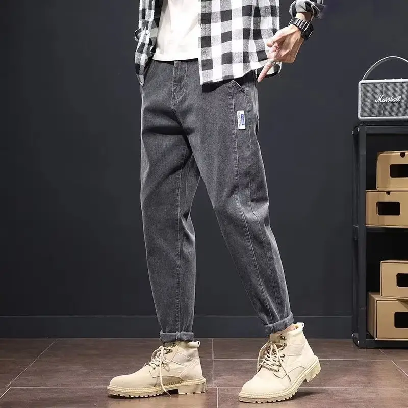 Men Blue Denim Straight Fit Jeans High Street Casual Wear - Image 2