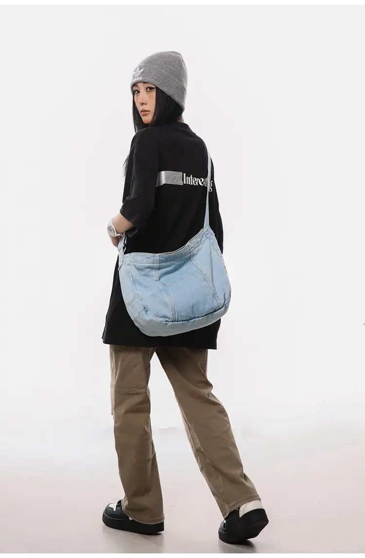 Japanese Style Light Blue Denim Crossbody Bag for Women — feature 11