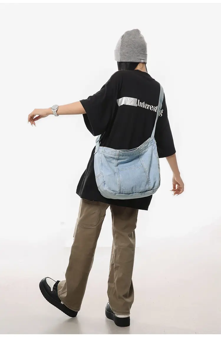Japanese Style Light Blue Denim Crossbody Bag for Women — feature 12