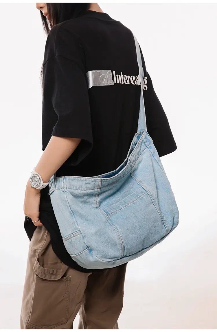 Japanese Style Light Blue Denim Crossbody Bag for Women — feature 13