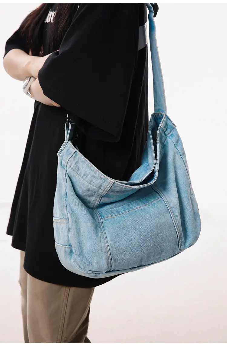 Japanese Style Light Blue Denim Crossbody Bag for Women — feature 16
