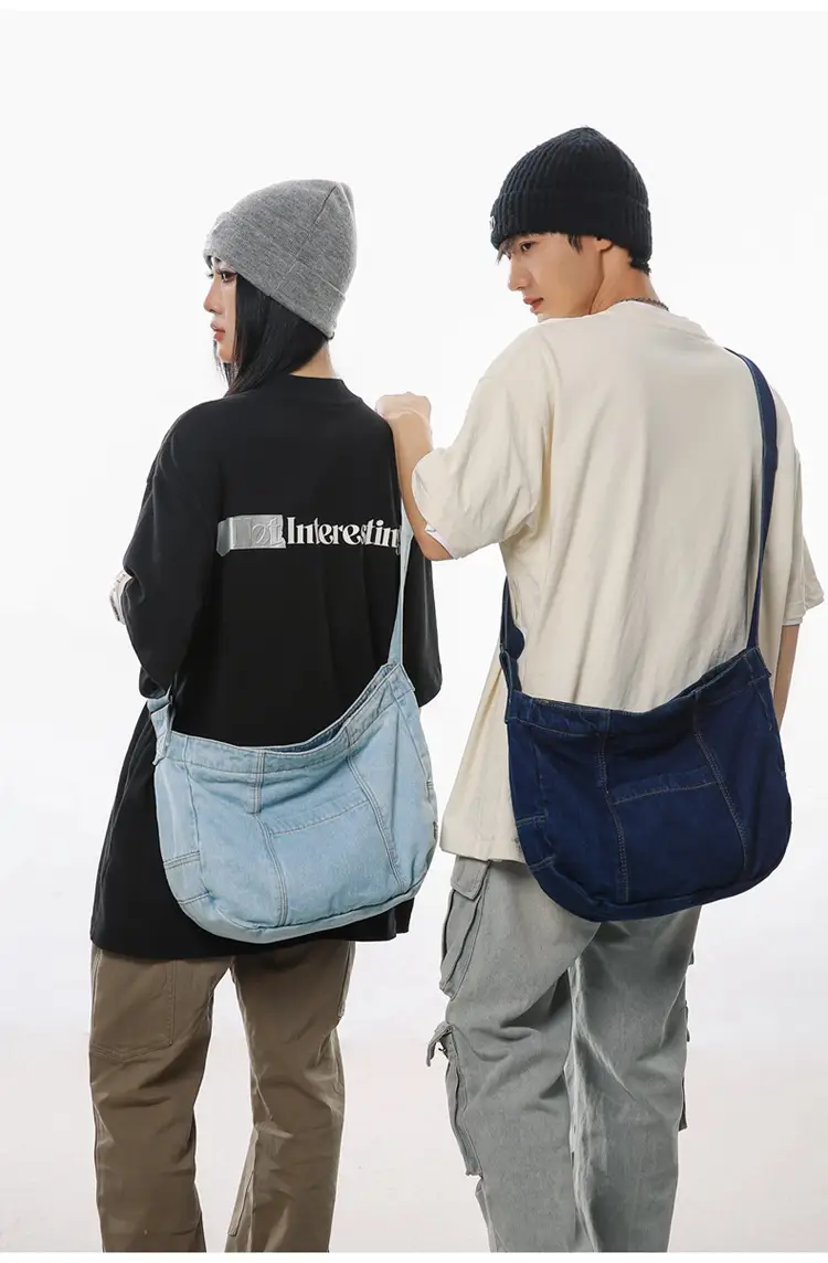 Japanese Style Light Blue Denim Crossbody Bag for Women — feature 19