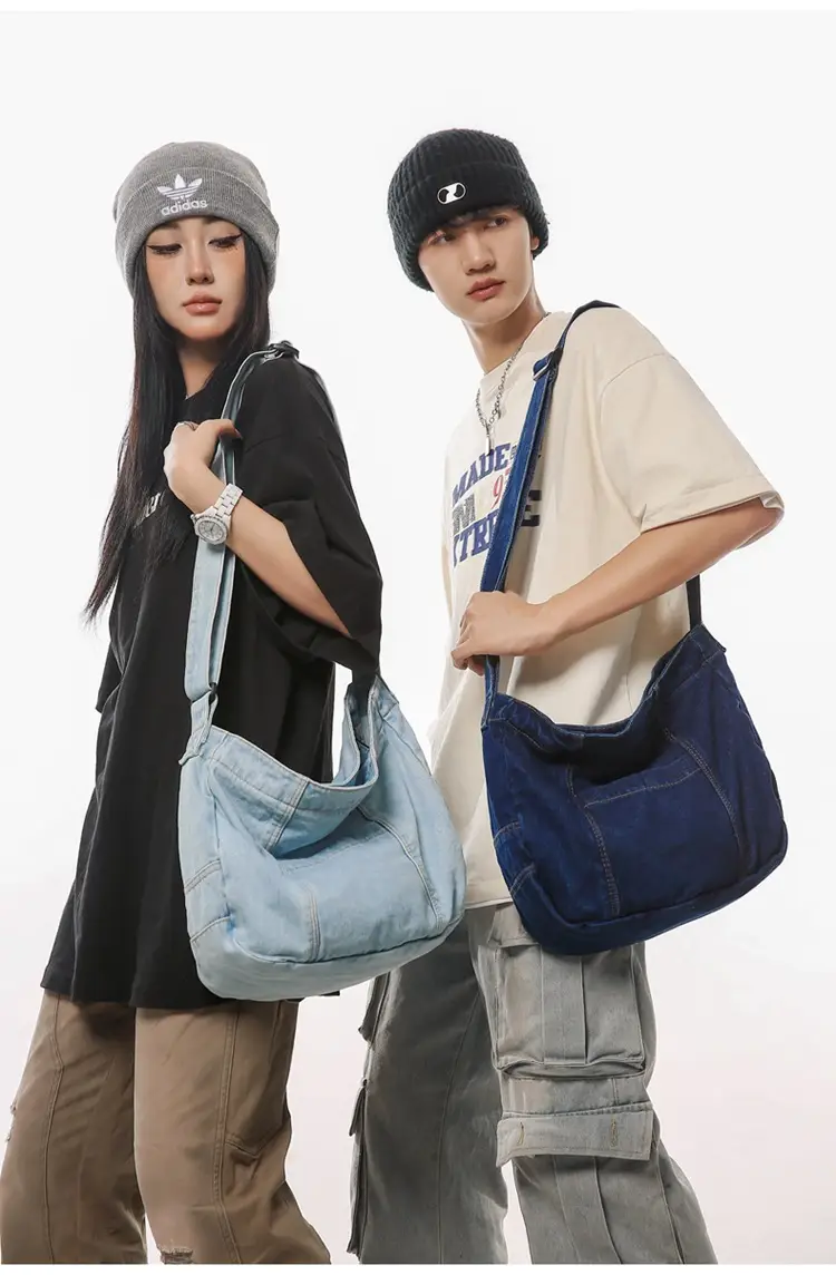 Japanese Style Light Blue Denim Crossbody Bag for Women — feature 21