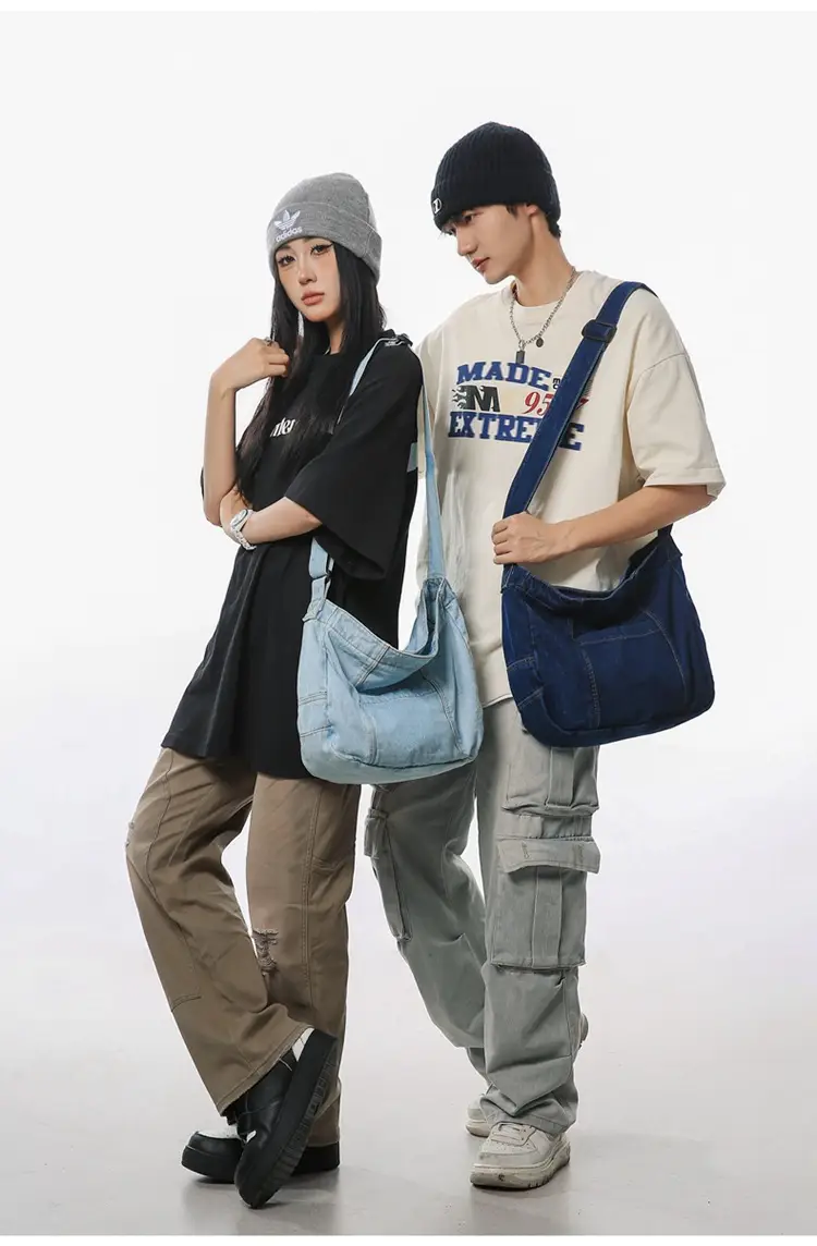 Japanese Style Light Blue Denim Crossbody Bag for Women — feature 22
