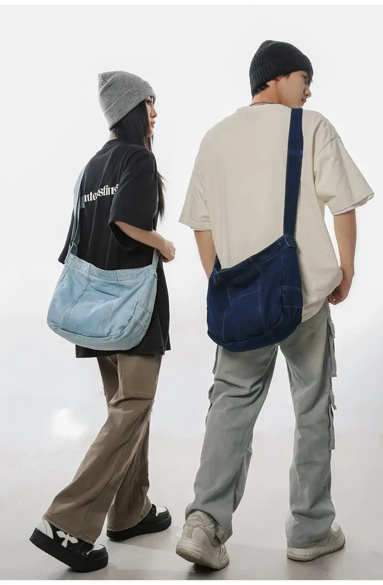 Japanese Style Light Blue Denim Crossbody Bag for Women — feature 23