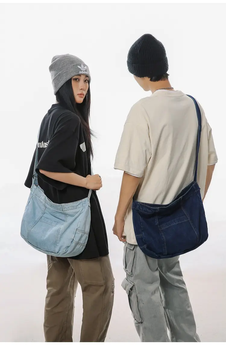 Japanese Style Light Blue Denim Crossbody Bag for Women — feature 24