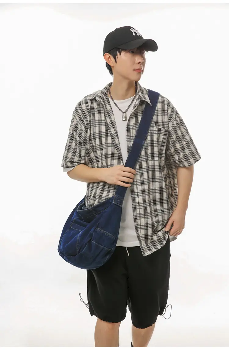 Japanese Style Light Blue Denim Crossbody Bag for Women — feature 26