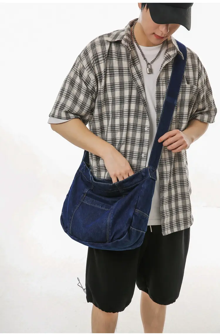 Japanese Style Light Blue Denim Crossbody Bag for Women — feature 27