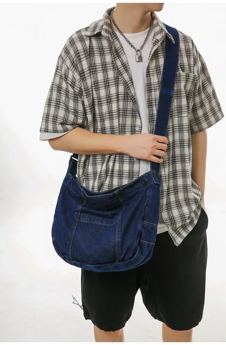 Japanese Style Light Blue Denim Crossbody Bag for Women — feature 28