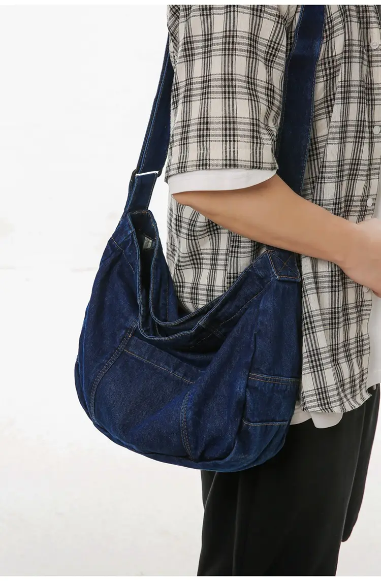 Japanese Style Light Blue Denim Crossbody Bag for Women — feature 29