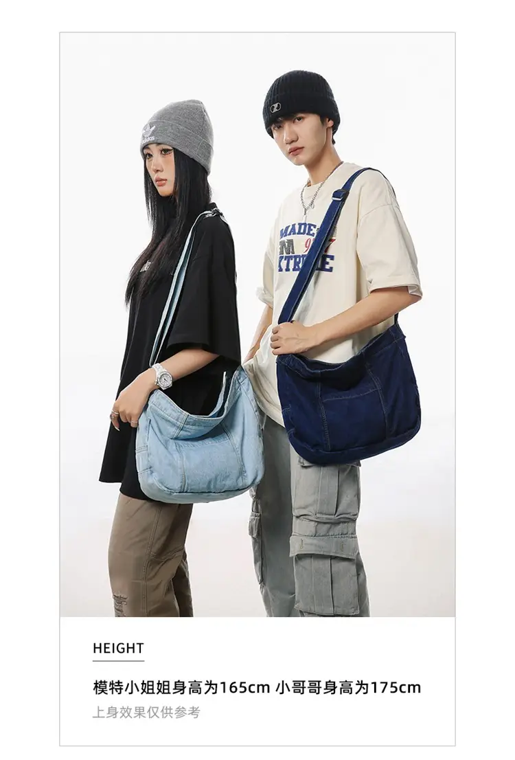 Japanese Style Light Blue Denim Crossbody Bag for Women — feature 3
