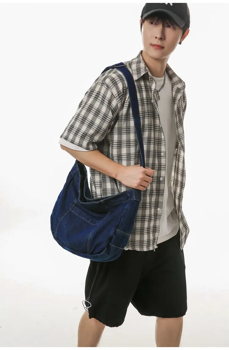 Japanese Style Light Blue Denim Crossbody Bag for Women — feature 30