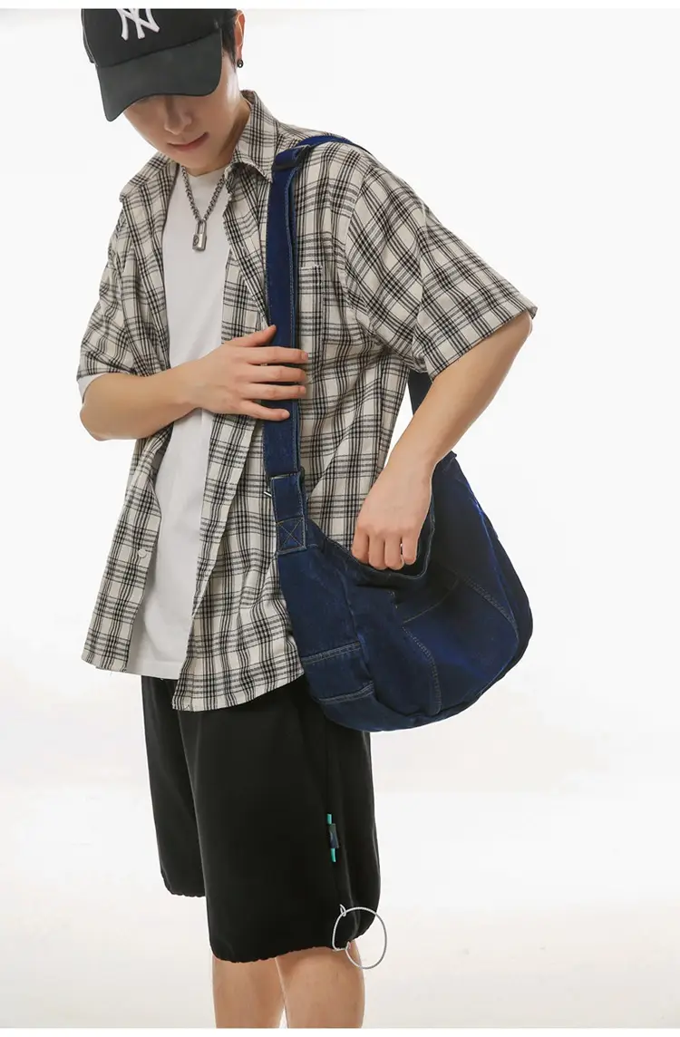 Japanese Style Light Blue Denim Crossbody Bag for Women — feature 31