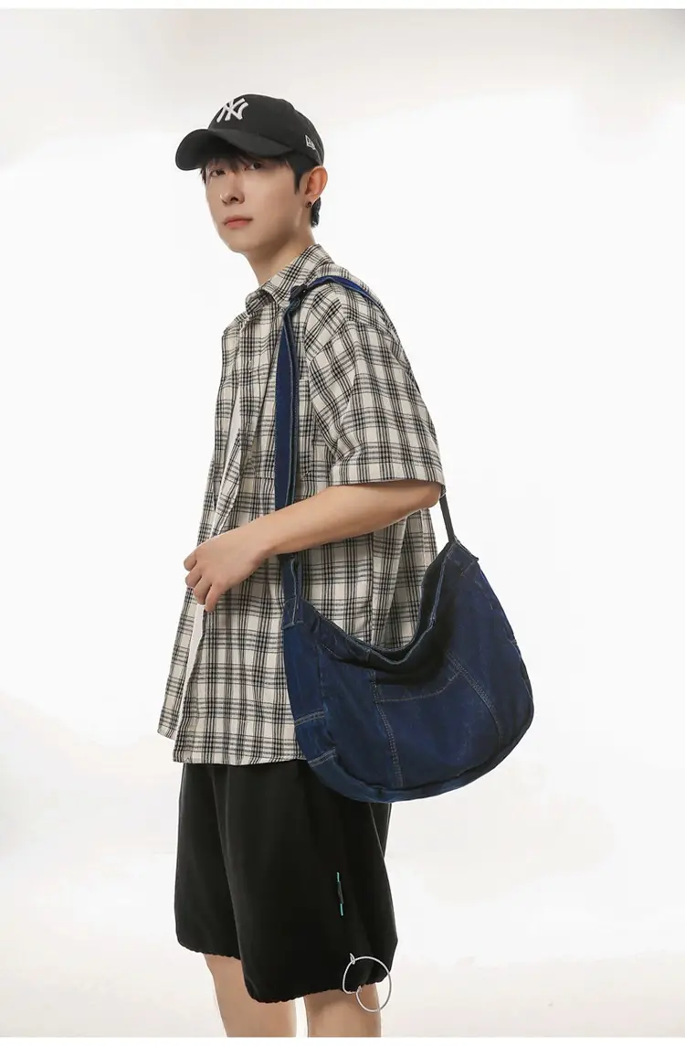 Japanese Style Light Blue Denim Crossbody Bag for Women — feature 32
