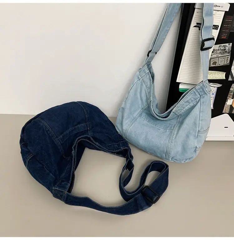 Japanese Style Light Blue Denim Crossbody Bag for Women — feature 37