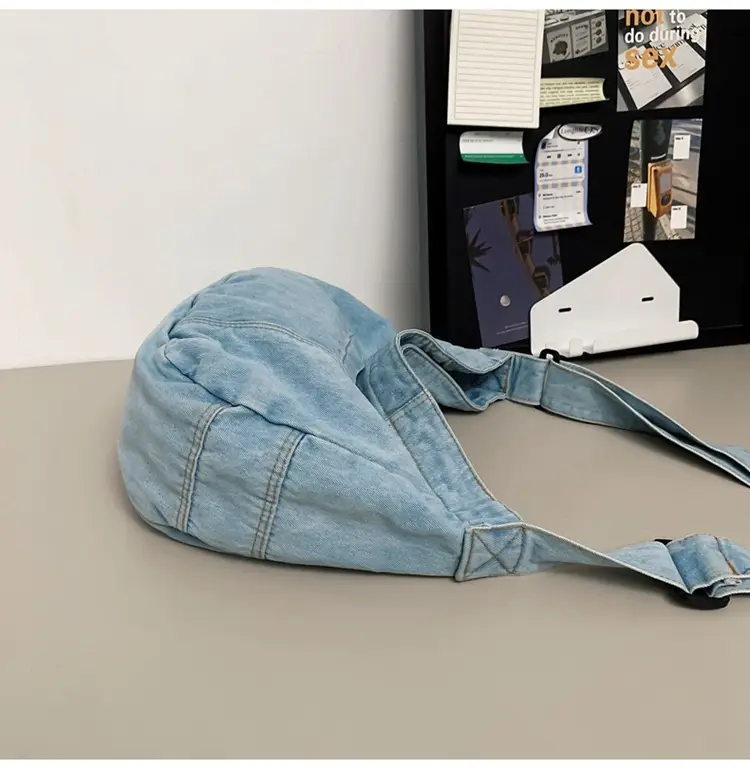 Japanese Style Light Blue Denim Crossbody Bag for Women — feature 42