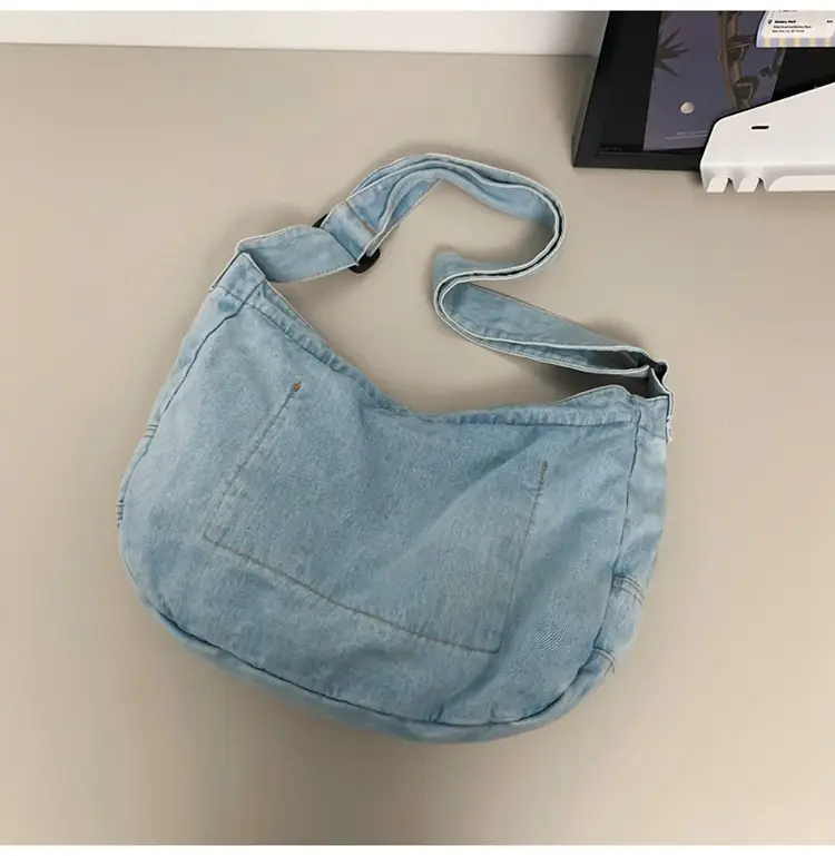 Japanese Style Light Blue Denim Crossbody Bag for Women — feature 43