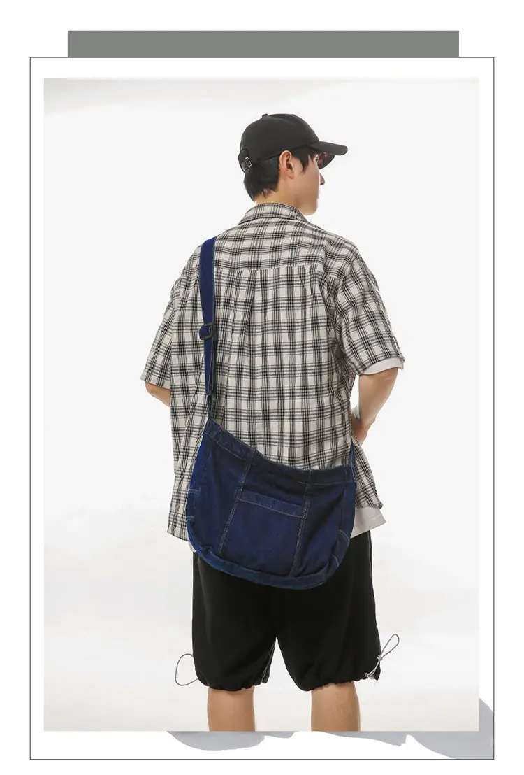 Japanese Style Light Blue Denim Crossbody Bag for Women — feature 5