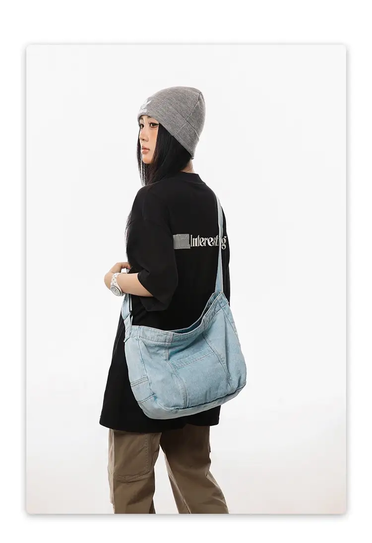 Japanese Style Light Blue Denim Crossbody Bag for Women — feature 8