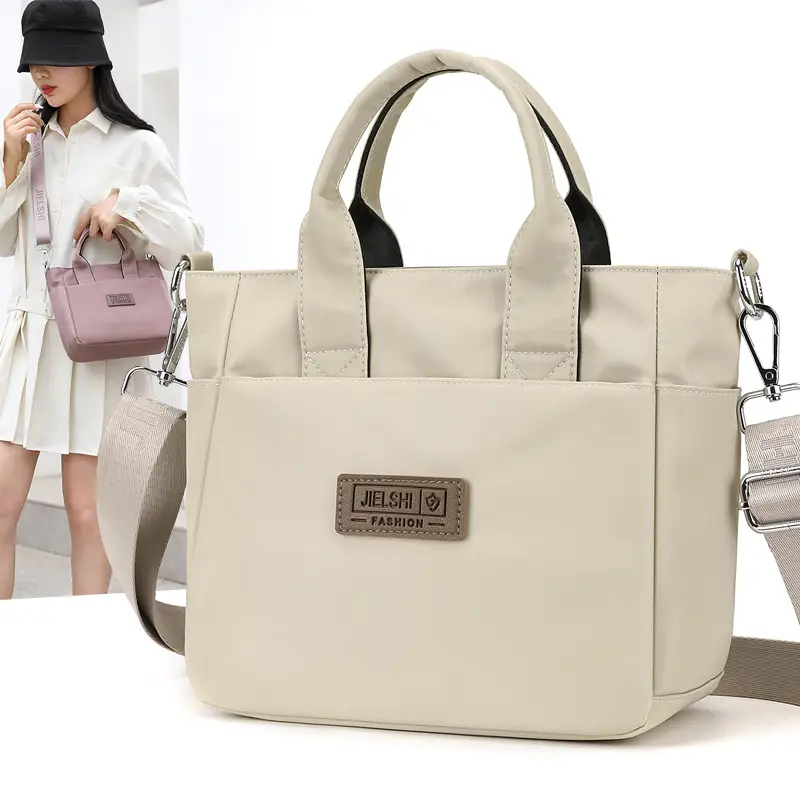 Korean Style Nylon Crossbody Bag Black Large Capacity