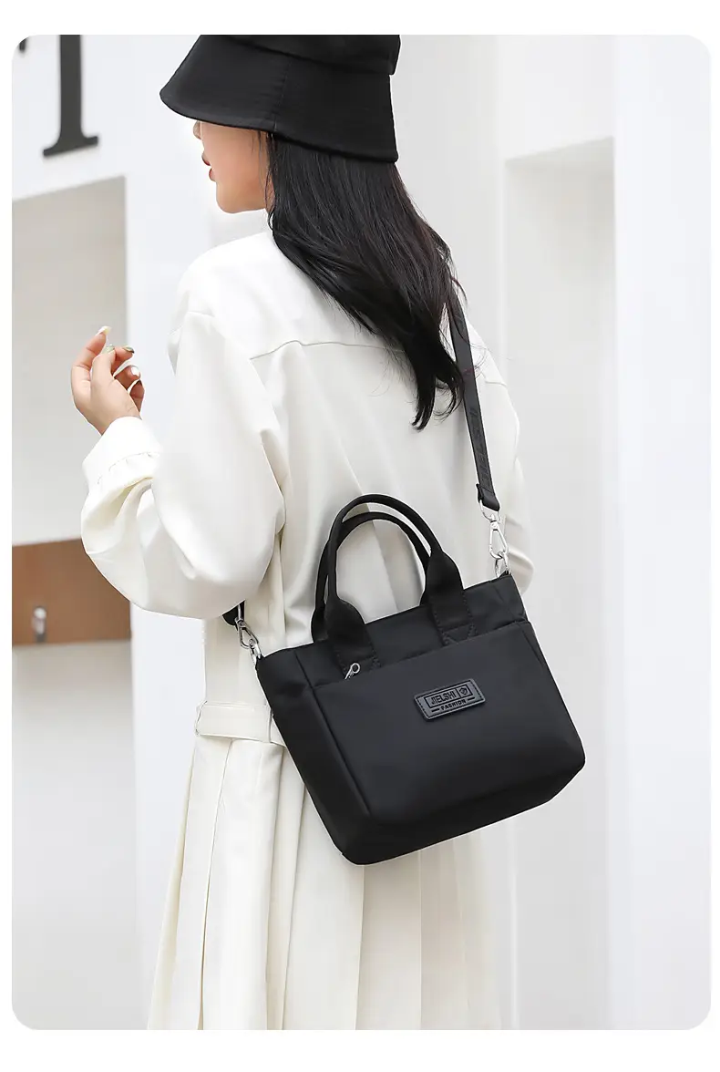 Korean Style Nylon Crossbody Bag Black Large Capacity — feature 20