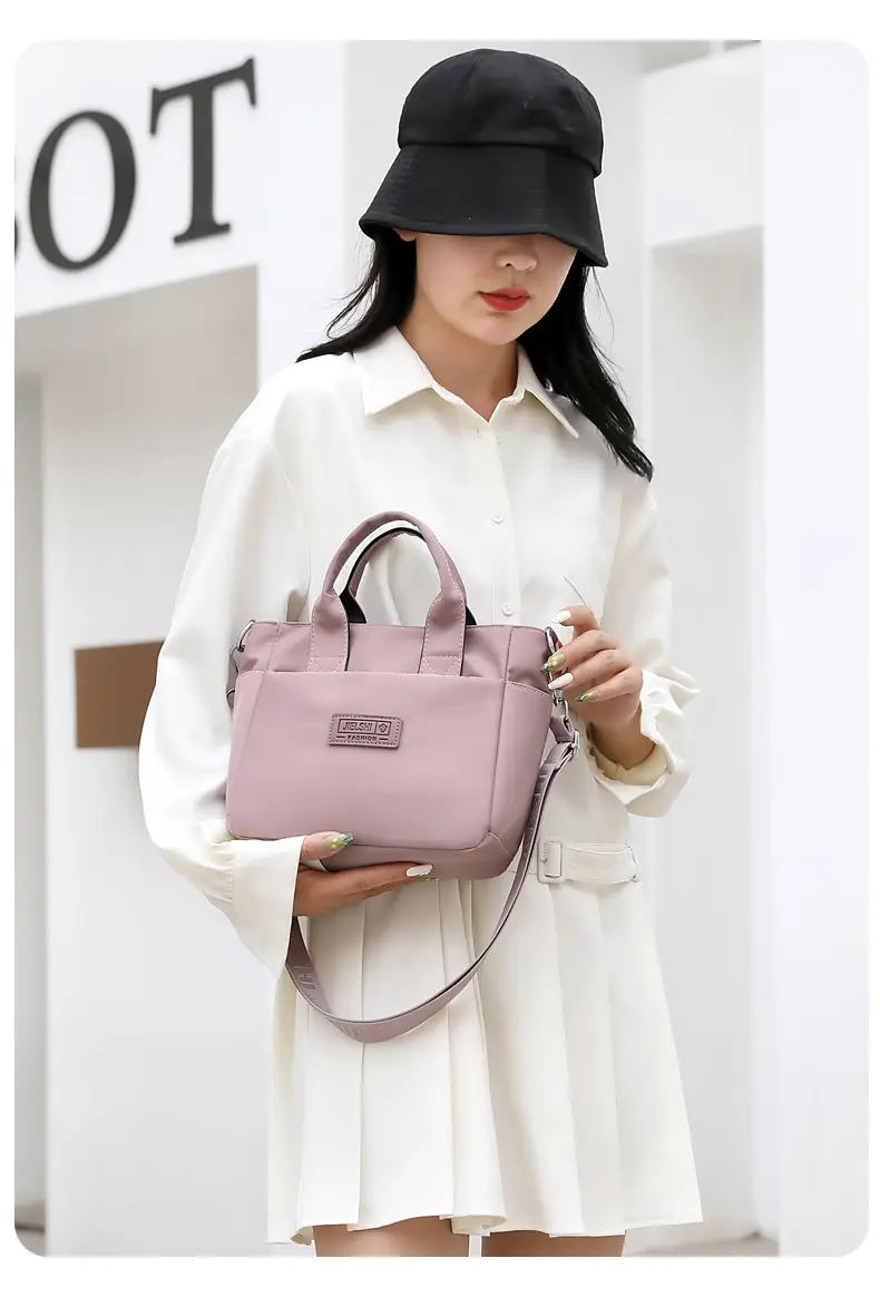 Korean Style Nylon Crossbody Bag Black Large Capacity — feature 21